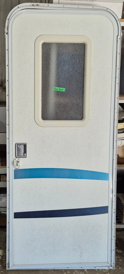 Used RV Radius Entry Door 29 1/2" W x 72" H - Young Farts RV Parts