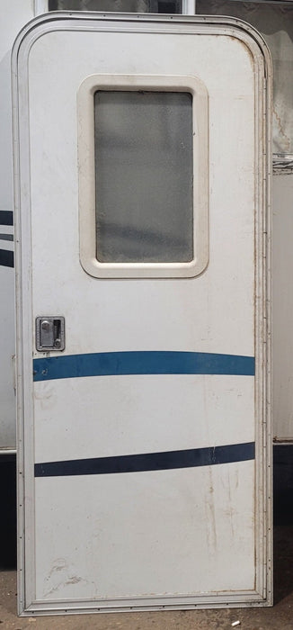 Used RV Radius Entry Door 29 1/2" W x 72" H - Young Farts RV Parts