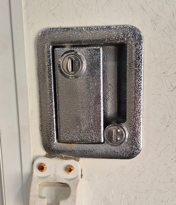 Used RV Radius Entry Door 29 1/2" W x 72" H - Young Farts RV Parts