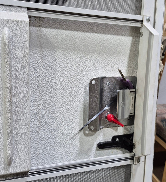 Used RV Radius Entry Door 29 5/8" W x 72" H - Young Farts RV Parts