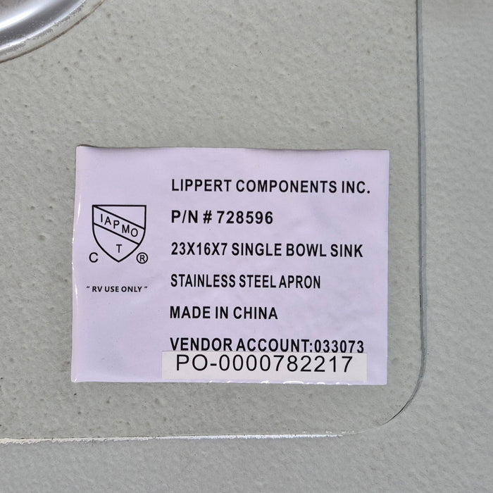 Used RV Single Kitchen Sink 23” W x 16” L - Young Farts RV Parts