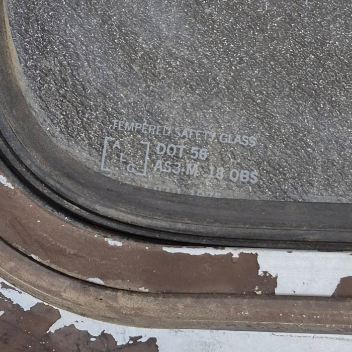 Used Silver - ish Radius Opening Window : 16 1/2 x 11 1/4" x 2" D - Young Farts RV Parts