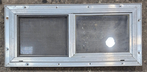 Used Silver Square Opening Window: 24 1/8" W x 10" H x 3/4" D - Young Farts RV Parts