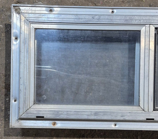 Used Silver Square Opening Window: 24" W x 10" H x 2 1/2" D - Young Farts RV Parts