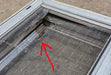 Used Silver Square Opening Window: 24" W x 10" H x 2 1/2" D - Young Farts RV Parts