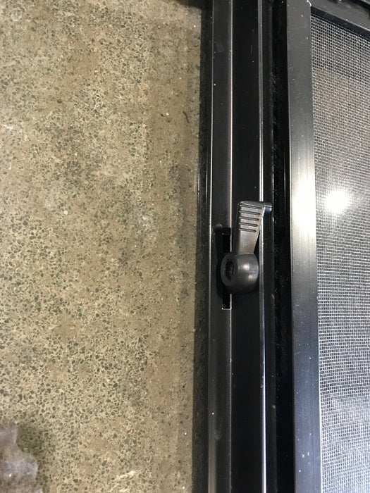Used Slanted Black Radius Opening Window : 36 3/4" W x 13 1/2" H x 2" D - Young Farts RV Parts