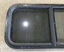 Used Slanted Black Radius Opening Window : 36 3/4" W x 13 1/2" H x 2" D - Young Farts RV Parts