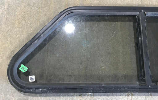 Used Slanted Black Radius Opening Window : 36 3/4" W x 13 1/2" H x 2" D - Young Farts RV Parts