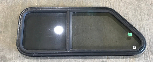 Used Slanted Black Radius Opening Window : 36 3/4" W x 13 1/2" H x 2" D - Young Farts RV Parts