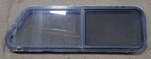 Used Slanted Black Radius Opening Window : 48 1/4" W x 15" H x 1 3/4" D - Young Farts RV Parts