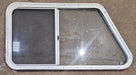 Used Slanted White Radius Opening Window : 41 1/4" W x 21 1/2" H x 1 1/4" D - Young Farts RV Parts