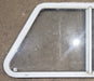 Used Slanted White Radius Opening Window : 41 1/4" W x 21 1/2" H x 1 1/4" D - Young Farts RV Parts