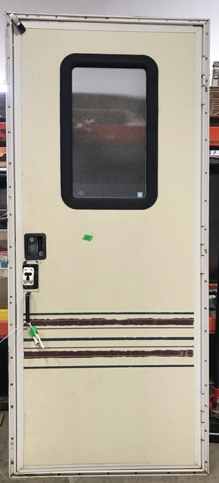 USED Square Corner Entry Door 71 3/4" H x 29 3/4" W X 2 1/4" D - Young Farts RV Parts