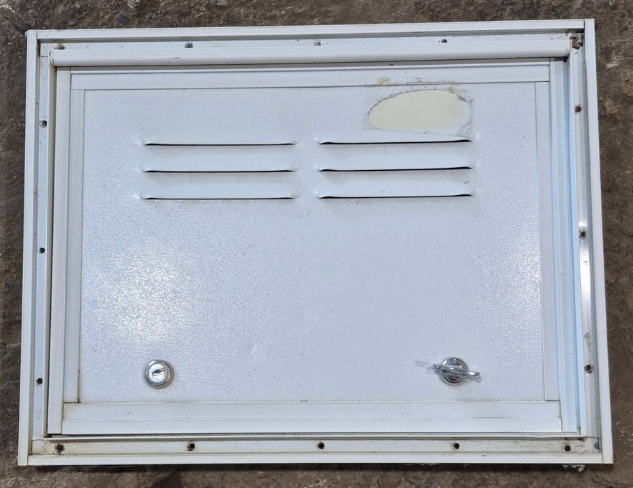 Used Square Cornered Battery/ Propane Cargo Door 16 x 11 7/8 x 3/4"D - Young Farts RV Parts