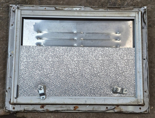 Used Square Cornered Battery/ Propane Cargo Door 16 x 11 7/8 x 3/4"D - Young Farts RV Parts