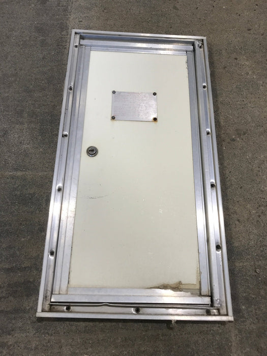 Used Square Cornered Battery/Propane Cargo Door 21 1/2" x 10 1/2" x 1" D - Young Farts RV Parts