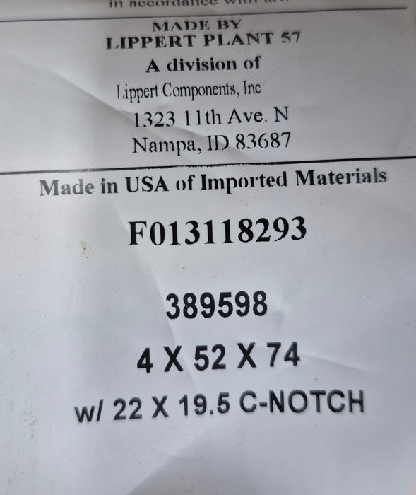 Used Teddy Bear Bunk Mattress 74" x 52" x 4" D - with diagonal cut corner - Young Farts RV Parts