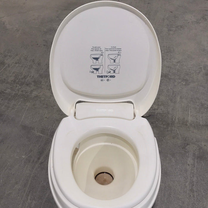 Used Thetford 31668 Aqua Magic V Toilet - Hand Flush, High Profile - Young Farts RV Parts