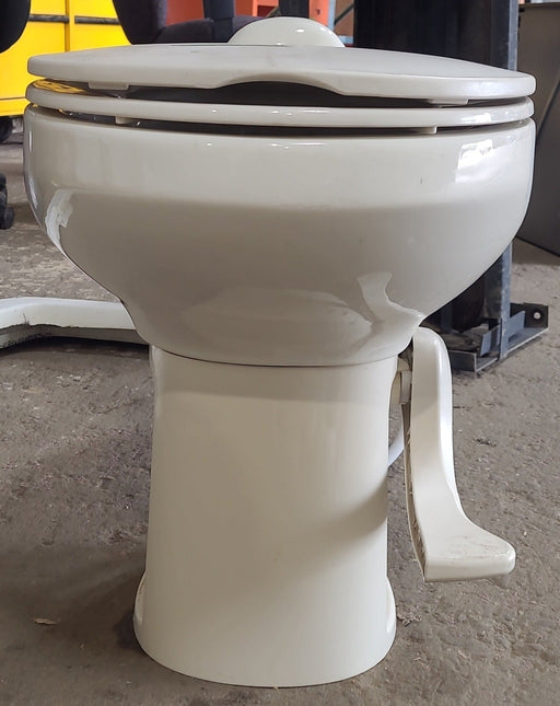 Used Toilet Thetford 42062 Aqua Magic II High Profile Toilet - Bone Without Sprayer - Young Farts RV Parts