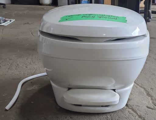 Used Toilet Thetford Bravura Low Profile Off White Plastic 31122 - Young Farts RV Parts