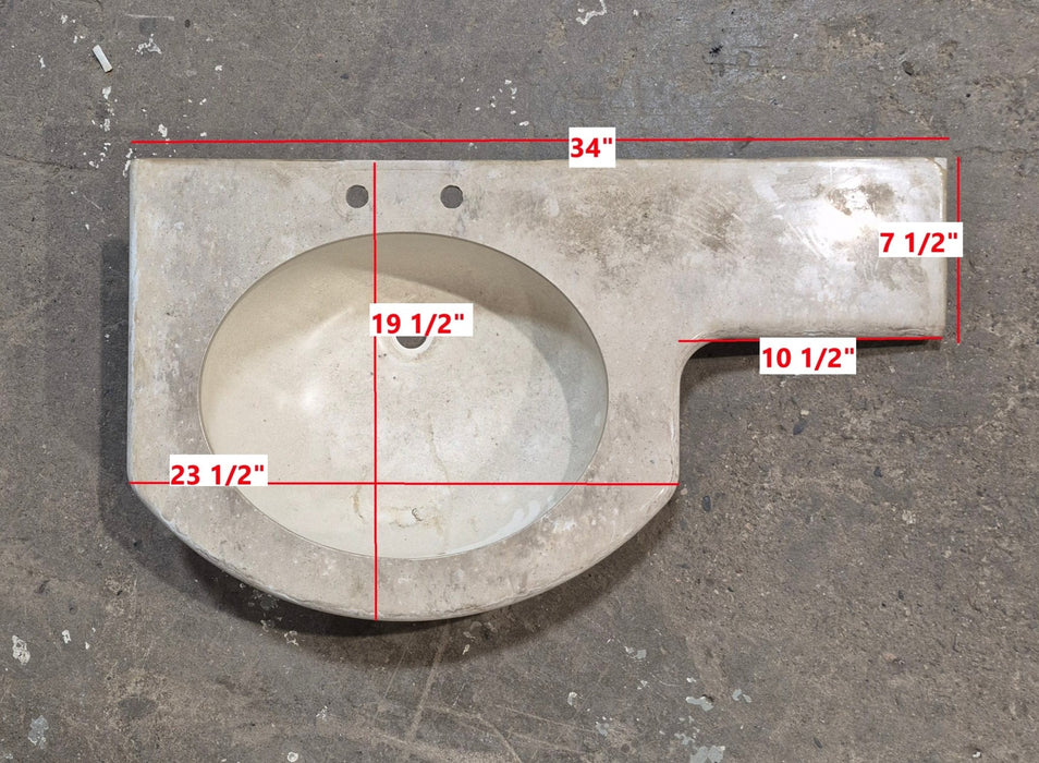 Used Undermount Bathroom Sink With Cornered Counter Section - Young Farts RV Parts