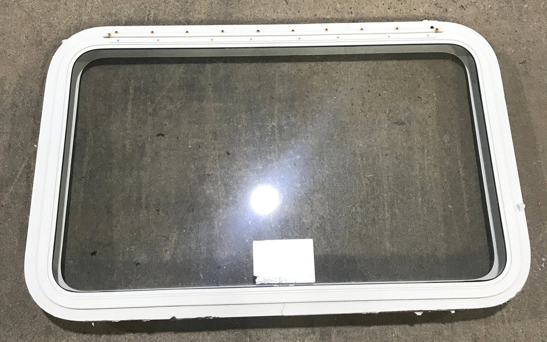 Used White Radius Emergency Opening Window : 35 1/2" x 19 1/2 x 1 1/2" D - Young Farts RV Parts