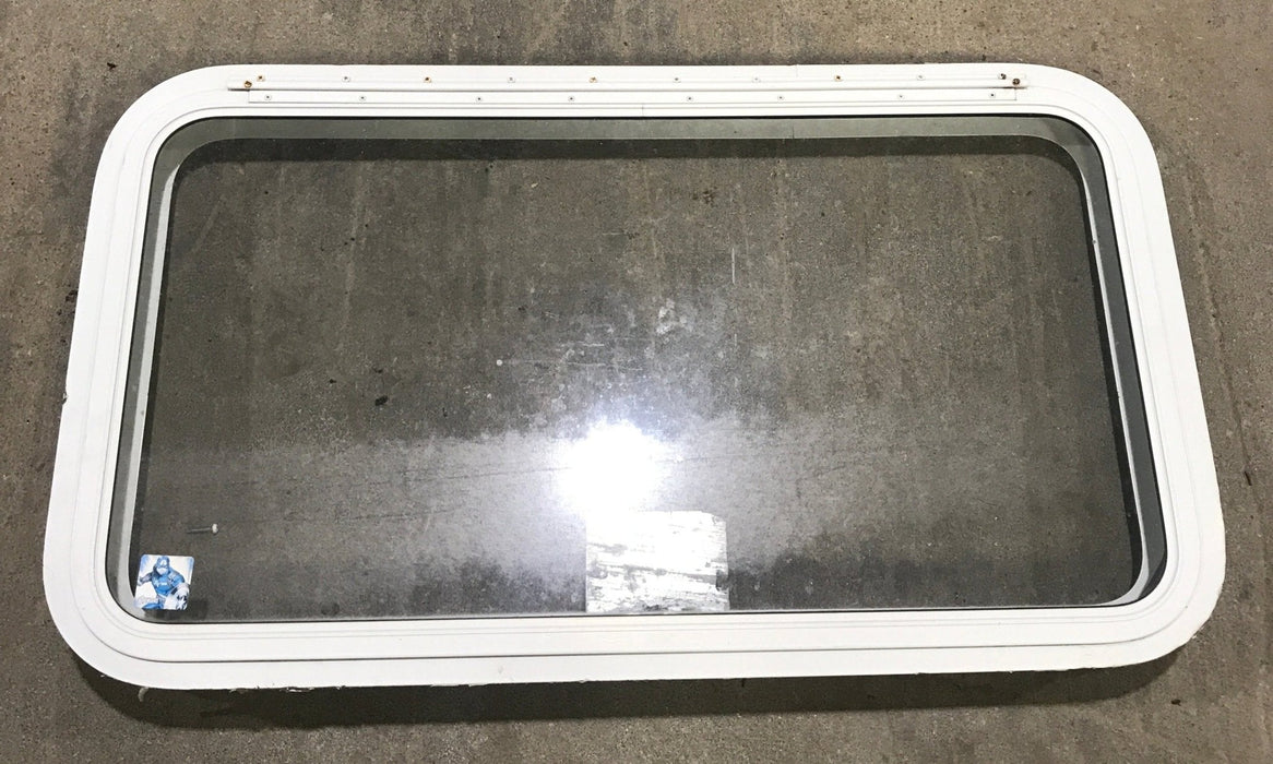 Used White Radius Emergency Opening Window : 35 1/2" x 19 1/2 x 1 1/2" D - Young Farts RV Parts