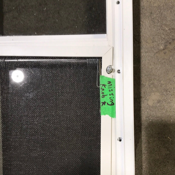 Used White Radius Emergency Opening Window : 35 1/2" x 28 1/2 x 2" D - Young Farts RV Parts