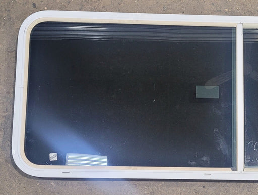 Used White Radius Emergency Opening Window : 59 1/2" W x 21 1/2" H x 2" D - Young Farts RV Parts