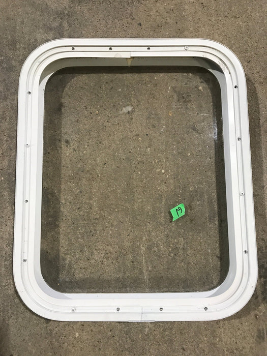 Used White Radius Non Opening Window : 17 1/2" W x 21 1/2" H x 1 1/2" D - Young Farts RV Parts