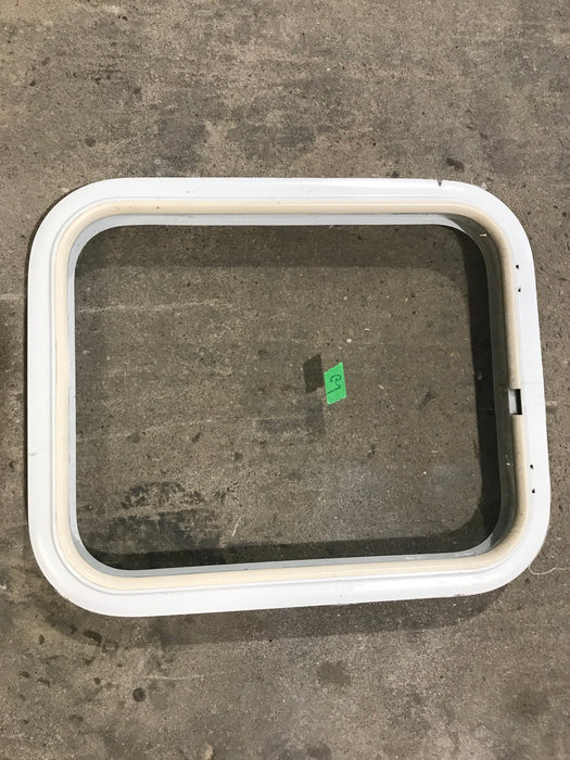 Used White Radius Non Opening Window : 17 1/2" W x 21 1/2" H x 1 1/2" D - Young Farts RV Parts