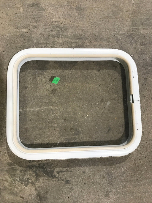 Used White Radius Non Opening Window : 17 1/2" W x 21 1/2" H x 1 1/2" D - Young Farts RV Parts