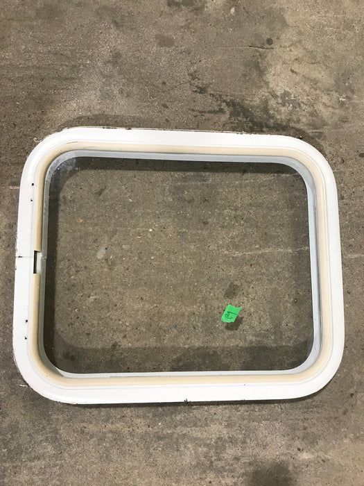 Used White Radius Non Opening Window : 17 1/2" W x 21 1/2" H x 1 1/2" D - Young Farts RV Parts