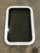 Used White Radius Non Opening Window : 24" W x 16 1/2" H x 2" D - Young Farts RV Parts