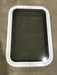 Used White Radius Non Opening Window : 24" W x 16 1/2" H x 2" D - Young Farts RV Parts