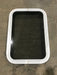 Used White Radius Non Opening Window : 24" W x 16 1/2" H x 2" D - Young Farts RV Parts