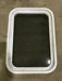 Used White Radius Non Opening Window : 24" W x 16 1/2" H x 2" D - Young Farts RV Parts