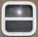 Used White Radius Opening Window : 17 1/2" W x 17 1/2" H x 1 7/8" D - Young Farts RV Parts