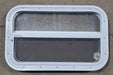 Used White Radius Opening Window : 23 1/2" W x 14 1/2" H x 2" D - Young Farts RV Parts