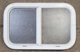 Used White Radius Opening Window : 23 1/2" W x 14 1/4" H x 1 7/8" D - Young Farts RV Parts