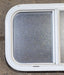 Used White Radius Opening Window : 23 1/2" W x 14 1/4" H x 1 7/8" D - Young Farts RV Parts