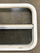 Used White Radius Opening Window : 23 1/2" W x 17 1/2" H x 1 1/2" D - Young Farts RV Parts