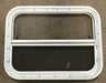 Used White Radius Opening Window : 23 1/2" W x 17 1/2" H x 1 1/2" D - Young Farts RV Parts