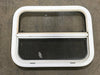 Used White Radius Opening Window : 23 1/2" W x 17 1/2" H x 1 1/2" D - Young Farts RV Parts