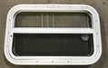 Used White Radius Opening Window : 23 1/4" W X 14 1/2" H X 1 1/2" D - Young Farts RV Parts