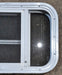 Used White Radius Opening Window : 23 1/4" W x 14 1/4" H x 1 7/8" D - Young Farts RV Parts