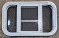 Used White Radius Opening Window : 23 1/4" W x 14 1/4" H x 1 7/8" D - Young Farts RV Parts