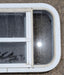 Used White Radius Opening Window : 23 1/4" W x 14 1/4" H x 1 7/8" D - Young Farts RV Parts