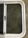 Used White Radius Opening Window : 24 1/4" W x 21 1/2" H x 2" D - Young Farts RV Parts