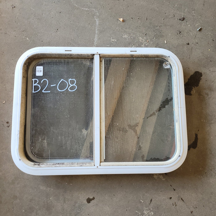 Used White Radius Opening Window : 24 3/4 X 17 3/4 X 2" D